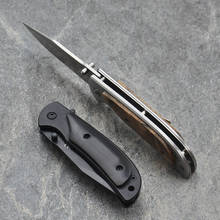 SDIYABEIZ Outdoor Mini Folding Knife Titanizing Stainless Steel Blade Wood Handle Camping Knife EDC Tool [Silver&Black] 2024 - buy cheap