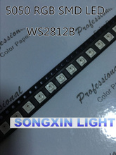 500 шт. ws2812b 2812 светодиодный чип IC SMD 5050 WS2812B (4 контакта) 5050 SMD W/ WS2811 Индивидуально адресуемый цифровой RGB светодиодный чип 5 В 2024 - купить недорого