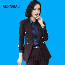 Women suits Slim autumn stripe Long sleeve jacket Pants 2-piece set OL Formal Women pants suits Woman set suits 9851 2024 - buy cheap