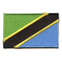 Tanzania flag Embroidery Patch/Country Patch Twill Made by Merrow with Flat Broder Iron On Backing Accept Custom and MOQ 50pcs 2024 - buy cheap