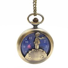 100pcs/lot Hot Sell Blue Dial little Prince Pocket Watch  Pendant  High Quality Quartz Gift Watch Women Necklace  Wholesell 2024 - buy cheap