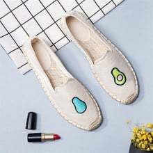 Zapatos de lona de fondo plano para mujer, zapatillas Retro de lona de viento nacional, con bordado de cuerda de paja, informales de pescador, novedad de primavera 2024 - compra barato