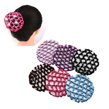 1PC Hairnets Girls Women Bun Cover Snood Hair Net Hair Cover Ballet Dance Skating Crochet Colorful Elastic Hairnet Styiling Tool 2024 - buy cheap