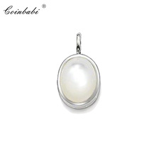 Pendant White Stone Best Trendy 925 Sterling Silver Gift For Women Lover Europe Style Glam Jewelry High Quality Fashion Jewelry 2024 - buy cheap