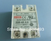 SSR-40AA 40A твердотельное реле, однофазный ssr вход 80-250VAC выход 24-380VAC 2024 - купить недорого