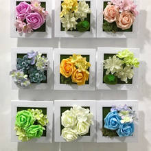 PE Роза + Шелковый цветок фоторамка настенное украшение Искусственные цветы домашний декор свадебные цветы 2024 - купить недорого
