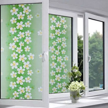 Green Flower Glass Sticker Stained Window film Bathroom Balcony Sliding Door Frosted Self-adhesive Privacy home decor 90X200cm 2024 - buy cheap