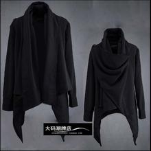 Autumn Shawl Coat Men Large Size Korean Black Hoodies Loose Cardigan Irregular Hem Windbreaker Sweatshirts Tide Cloak Costumes 2024 - buy cheap