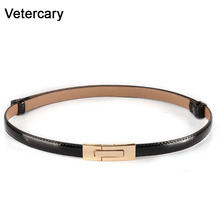 Newest Fashion Thin Belts For Women Gold Rectangle Buckle Patent Leather Adjust Cummerbunds Female Designer Brand Ceinture Femme 2024 - buy cheap