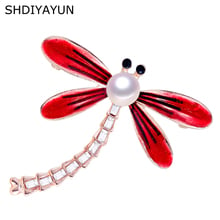 SHDIYAYUN 2019 New Pearl Brooch Dragonfly Brooch For Women 3 Color Brooch Pins Natural Freshwater Pearl Jewelry Decoration Gift 2024 - buy cheap