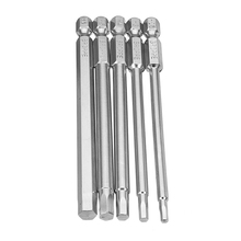 Broppe 5Pcs 100mm H2.5-H6 Hex Head Screwdriver Bit 1/4 Inch Hex Shank S2 Magnetic Screwdriver Bits Hand Tools H2.5 H3 H4 H5 H6 2024 - buy cheap