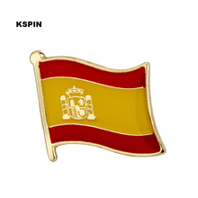 Pin de bandera de España para solapa, Un broche, lote, KS-0190 de iconos, 300 uds. 2024 - compra barato