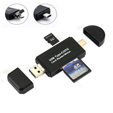 Lector de tarjetas OTG 3 en 1 de alta velocidad, tipo C, micro USB y USB, USB 2,0, OTG, TF/SD, para cabezales de extensión de ordenador Android 2024 - compra barato