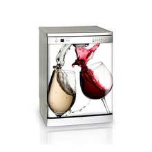 Copas de vino 3D para lavavajillas, cubierta de arte para freezer, papel tapiz para puerta de la nevera, accesorio de cocina 2024 - compra barato