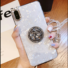 Lujo Bling Concha caso VIVO S6 S5 V17 V15 V11 S1 Pro Z3i Z5X X30 Pro Y9S Y7S Y95 anillo funda de soporte Coque 2024 - compra barato