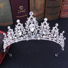 Tangtang coroa de noiva para casamento, acessório de cabeça joia para mulheres, feita à mão, de cristal branco e artesanal 2024 - compre barato