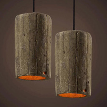 Nostalgia Vintage Wood Imitated Cement Droplight American Country Pendant Lights Fixture Restaurant Cafes Pub Club Hanging Lamp 2024 - buy cheap