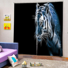 Tiger Printing Window Curtain Living Room Boys Children Bedroom Tulle Kids Cortina Window Treatment 2024 - buy cheap