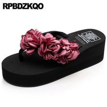 Flip Flop High Heel Sandals Women Flower Designer Slippers Flatforms Beach Platform Wedge Cute Slides 2021 Most Popular Products 2024 - buy cheap