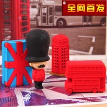 Free ship!8set!London style cartoon suit erasers / children gift /pupils prizes/Mailbox, police,bus erasers 2024 - buy cheap