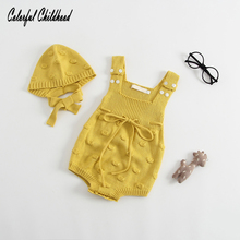 Autumn kids clothes baby boy/girls suspender jumpsuit infant newborn rompers cotton knitted overalls warm 2024 - buy cheap