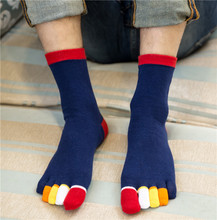 Calcetines con cinco dedos de algodón para hombre, medias cómodas, coloridas, 3 pares 2024 - compra barato