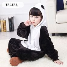 Onesie Hooded Panda Children Pijama Kids Animal Cosplay Pajamas One Piece Sleepwear Halloween Costume Jumpsuit 2024 - buy cheap