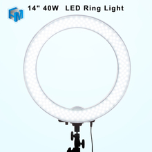 Luz de led anel para câmera, 14 polegadas, externo, 40w, 5500k, brilho ajustável, fotografia, câmera, preenchimento de luz 2024 - compre barato