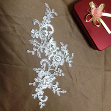 2Pieces Off White High Quality Bridal Dress DIY Embroidered Lace Applique Trim Dress Sewing Accessories TT276 2024 - buy cheap