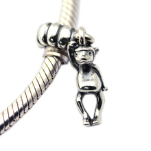 Monkey Dangle Charm Fits Woman Charm Bracelet & Choker Sterling Silver Jewelry Beads For Jewelry Making 2024 - buy cheap