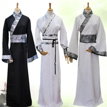 Male Chinese Traditional Costume Hanfu Folk Long Robe Gown Tang Dynasty Costume for Men Stage Performance Dance Costumes 2024 - buy cheap