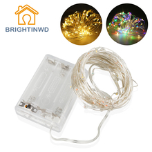 10M Tiny LED Garland String Fairy Light Battery Operated Copper Silver LED Flasher Christmas Tree Holiday Wedding Party Light 2024 - buy cheap