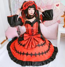 Anime DATE A LIVE Cosplay Tokisaki Kurumi Cos Halloween Party Cos Lolita gothic queen dress 2024 - buy cheap