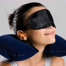 Dewtreetali Free Shipping U neck pillow travel pillow Flight Car Pillow Inflatable pillow Neck U Rest Air Cushion+ Eye Mask + Ea 2024 - buy cheap