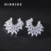 HIBRIDE diseño de lujo Marquesa corte circón cúbico mujeres Birdal Stud pendientes accesorios Boucle D'oreille joyería E-926 2024 - compra barato