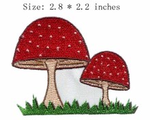 Cogumelo vermelho 2.8 "de largura bordado adesivo para unicornio/ganchos ganchos/kit de costura 2024 - compre barato