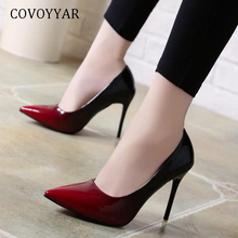 COVOYYAR Sexy Pointed Toe Women Pumps 2022 New Spring Shallow Thin High Heels Stilettos Slip On Party Shoes Big Sizes WHH698 2024 - buy cheap