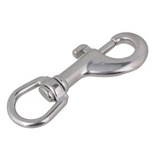 80mm Silver 304 Stainless Steel Trigger Bolt Snap Clip Hook with Swivel-Eye for Pet Chains 2024 - buy cheap