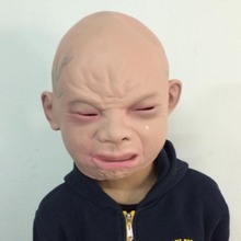 High Quality Halloween Latex Crying Mask Baby Happy Crying Costume Mask Halloween Full Head Party Masks 2024 - buy cheap