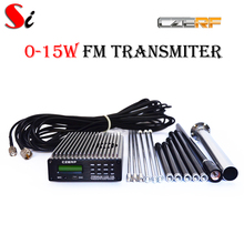 CZE-15b 15W stereo PLL FM transmitter broadcast radio station + GP2 outdoor antenna + Power supply + MIC Kit 2024 - buy cheap