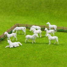 AN15002B 100pcs 1:150 Unainted Model Horse White Farm Animals Horses N Scale Model Scenery Landscape Layout 2024 - buy cheap
