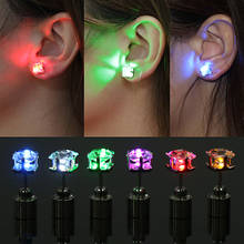 Hot LED Light Ear Studs Square Earrings for Dance Christmas Halloween Party  6Y4P 7G4I BD6E 2024 - buy cheap