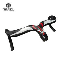 New Compact Type Road Bike 3K Full Carbon Bicycle Handlebars And Stem Integrated 400/420/440*90/100/110/120mm Red logo 2024 - buy cheap