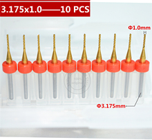 10 PCS-3.175mm(1/8'')*1.0mm, CNC PCB Bit,Micro PCB Board End mill,TiN coated Tungsten steel cnc tool,Smooth chip removal 2024 - buy cheap