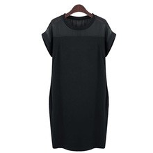 Черные повседневные платья vestidos Большие размеры L, XL, XXL 3XL 4XL 5XL летняя одежда для женщин шею платье с короткими рукавами оптовая продажа 2024 - купить недорого