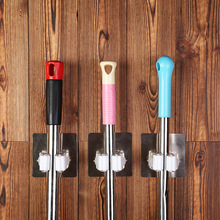 New!!!  Racks Wall Mounted Mop Handle Holder Rack Space Saver Brush Broom Organizer Hanger Hooks Waterproof Kitchen Bathroom 2024 - buy cheap