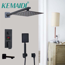 Kemaidi kits de luxo banho misturador do chuveiro display digital wall mounted chuva cachoeira cabeça chuveiro torneira do chuveiro com handshower 2024 - compre barato