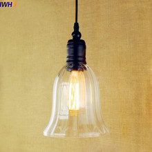 IWHD-lámparas colgantes de estilo Industrial para Loft, lámpara Vintage de vidrio, Edison, LED 2024 - compra barato