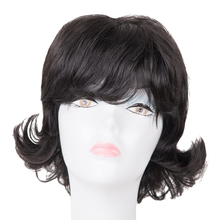 Fei-Show Synthetic Heat Resistance Fiber Short Black Wavy Wigs Inclined Bangs Daytime Hair Women Female Tail Warp Hairpieces 2024 - buy cheap