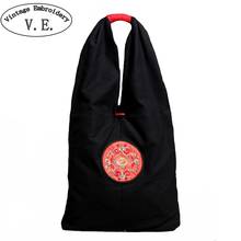 Vintage Embroidery Women's Handbag Chinese National Cotton Linen Embroidered Bag Ladies Retro Casual Cloth Ethnic Shoulder Bags 2024 - buy cheap